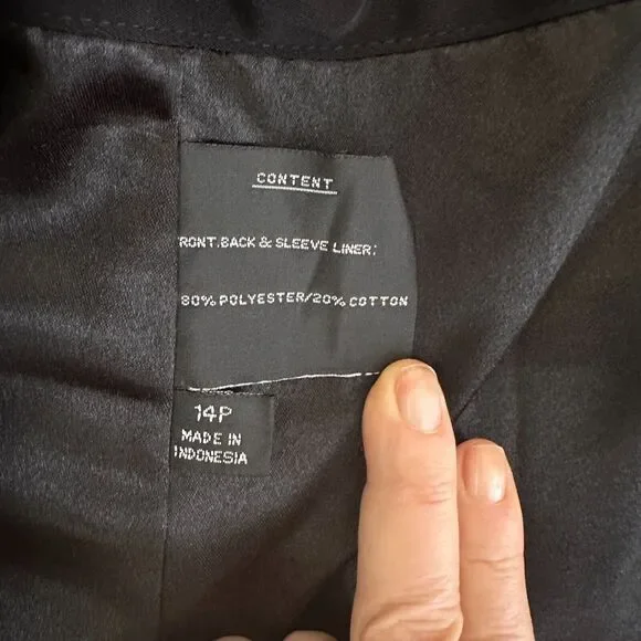 FLEET STREET Coat Women 14 P Black Trench Vintage Overcoat Removable Zip Lining - Picture 12 of 15